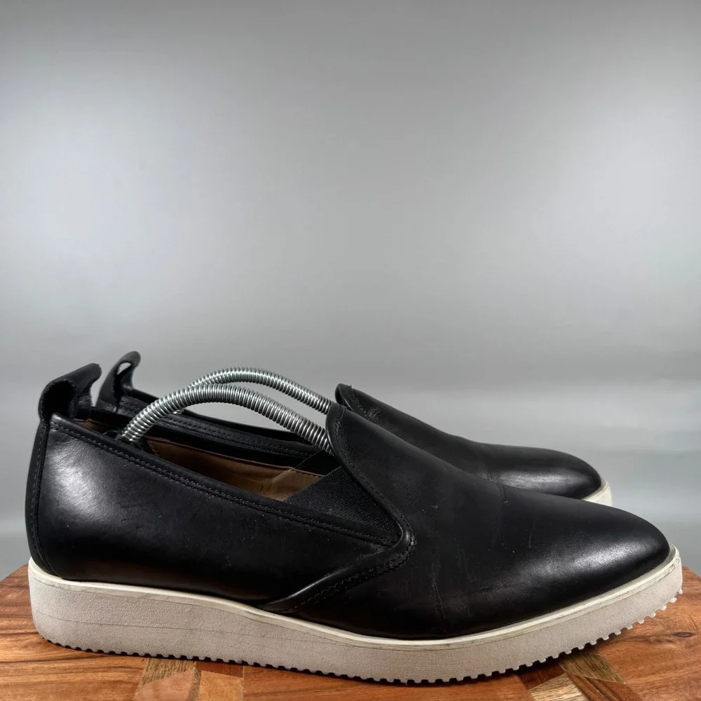 Everlane Black Leather Street Shoe Slip On Platform Sneakers‎ Womens Size 10